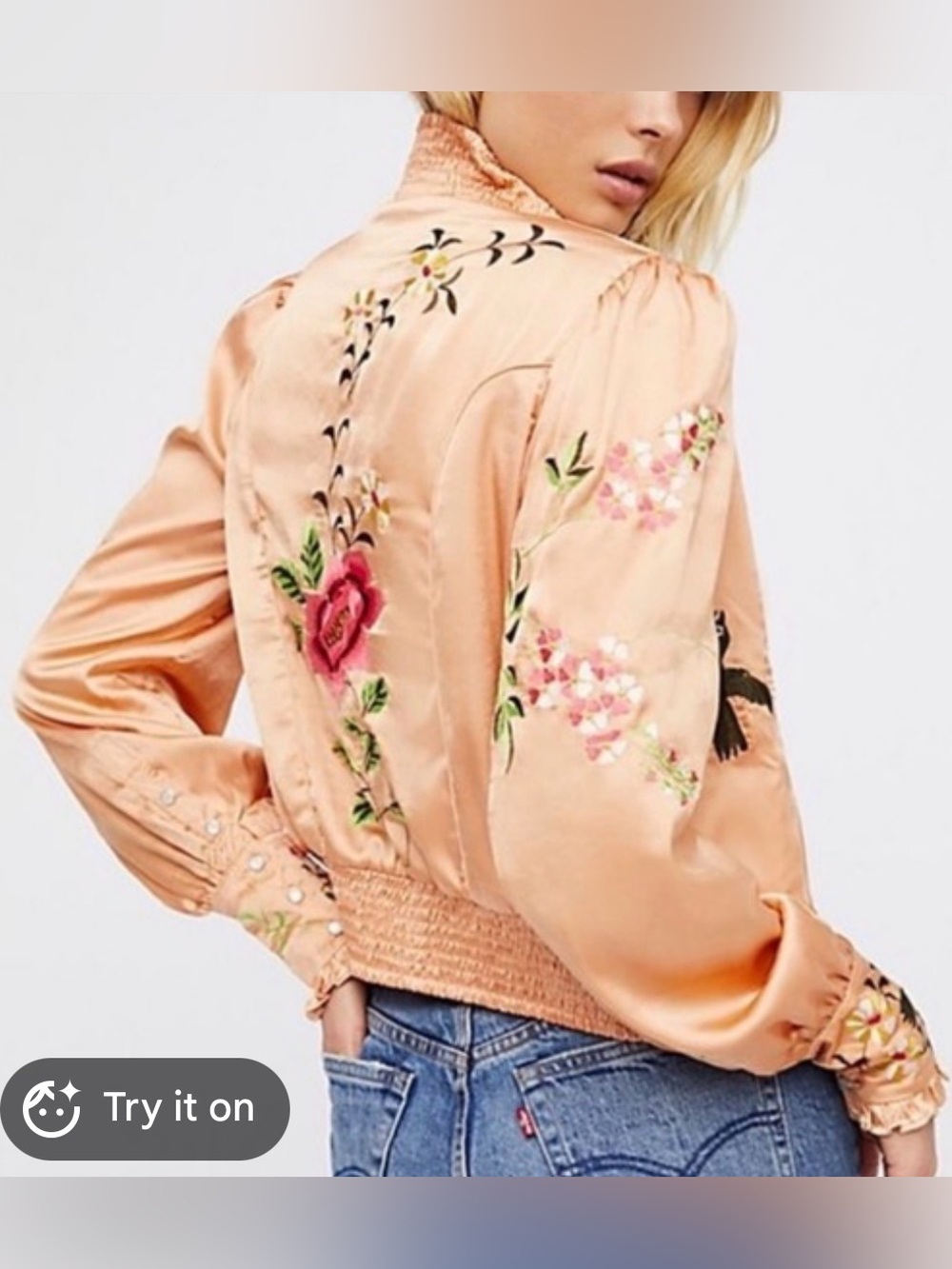 Free people just peachy bomber jacket